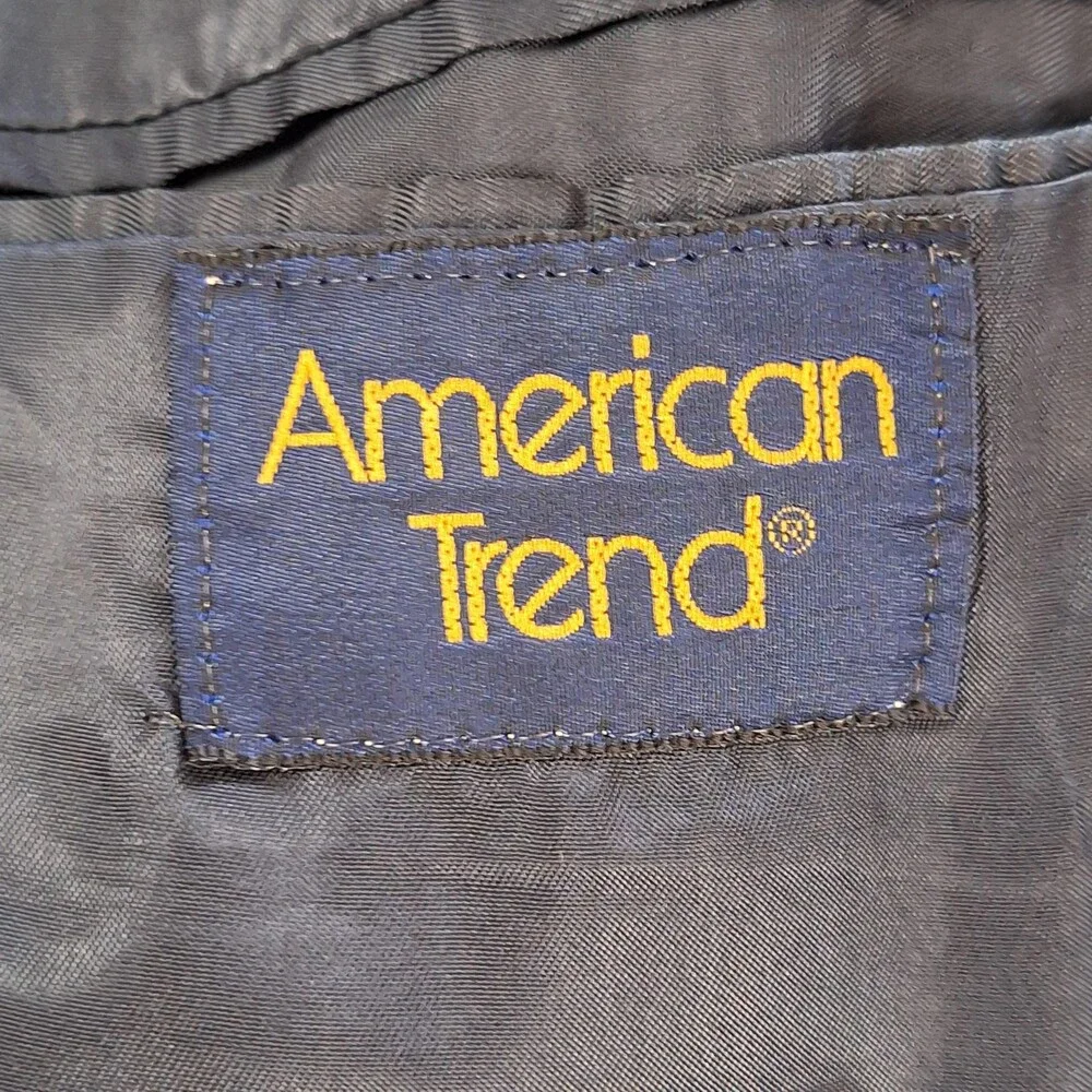 Vintage American Trend Suit Mens 50 41x28 Blue Stripe Single Vent 2 Btn 2 Piece
